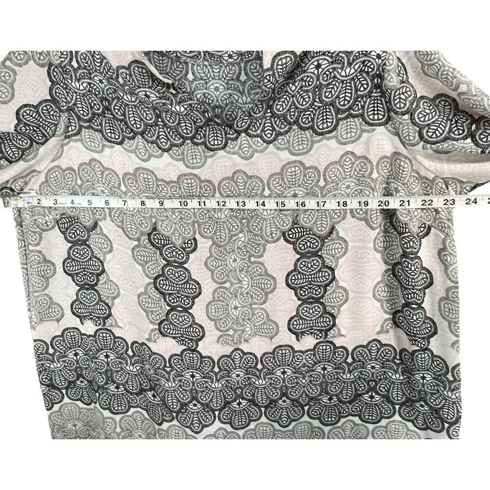 Violet & Claire Blouse Womens 1X Pink Gray Black Floral 3/4 Sleeve Casual Boho - Picture 5 of 13